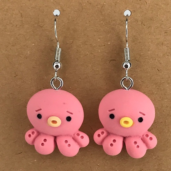 Jewelry - Charming Pink Octopus Earrings
